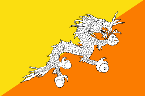 Bhutan : Negara, bendera (Besar)
