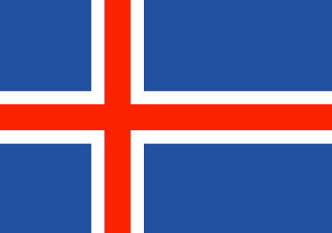 Iceland : Negara, bendera (Besar)