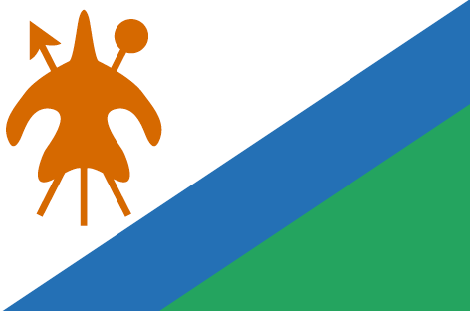 Lesotho : Bandila ng bansa (Dakila)