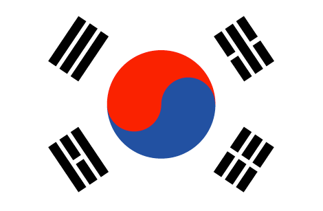 South Korea : للبلاد العلم (عظيم)