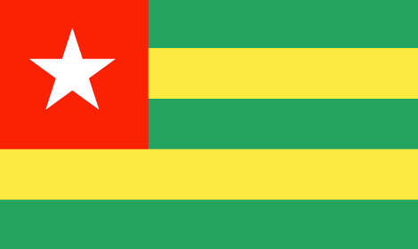 Togo : Maan lippu (Suuri)