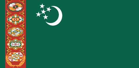 Turkmenistan : Negara, bendera (Besar)