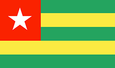 Togo : Maan lippu (Keskimääräinen)