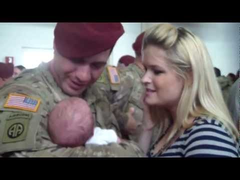 Soldier comes home from Afghanistan and meets his baby boy for the first ti