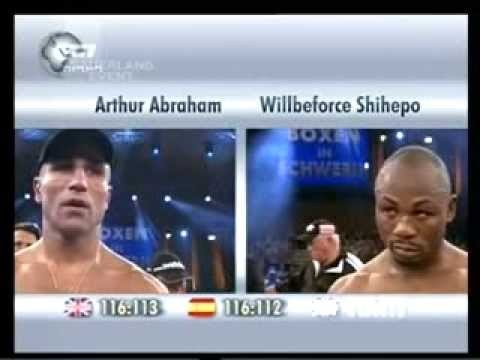 Arthur Abraham vs  Wilberforce Shihepo Rounde 12 Round WINNER