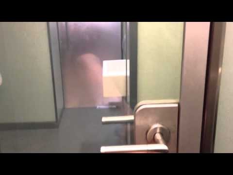 Public Toilet Glass Door Frosts When Locked