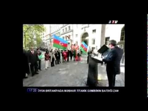 Azerbaycan bayragi Amerikada dalgalandirilib