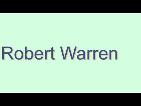 How to Pronounce Robert Warren