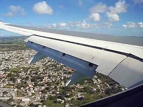 BGI Caribbean Airlines 737-800 Landing Bridgetown Barbados Boeing