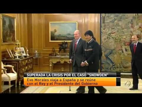 El rey Don Juan Carlos y Mariano Rajoy reciben al presidente de Bolivia Evo