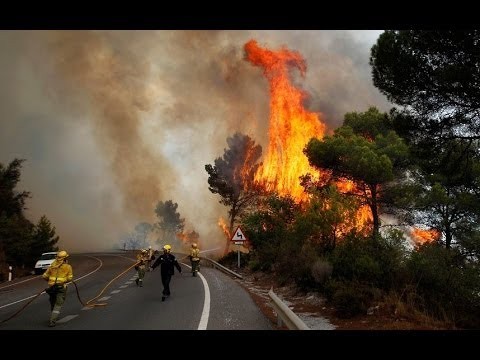Forest fire in China