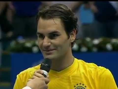 Interview: Roger Federer vs Tommy Haas exhibition match Sao Paulo Brazil. 0