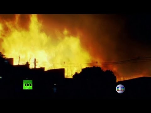 Un gran incendio en una favela de Sao Paulo quema 600 casas