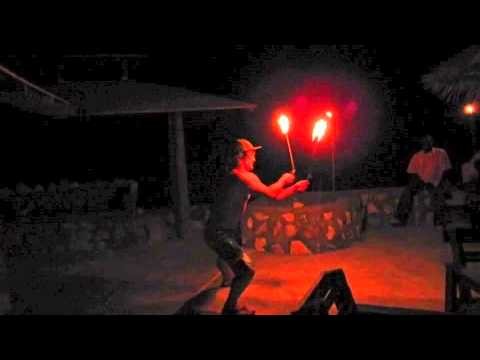 Fire Poi at Small Hope Bay Lodge