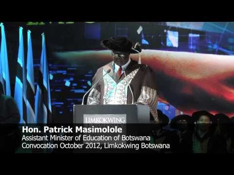 Limkokwing Botswana Graduation 2012 Speech - Hon. Patrick Masimolole