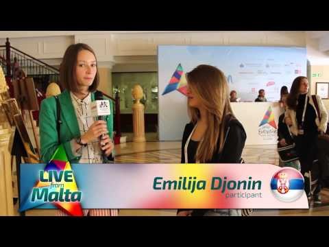 ESCKAZ live in Malta: Meeting Emilija Äonin (Serbia) in hotel