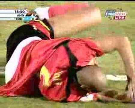 Soccer player get kicked in balls