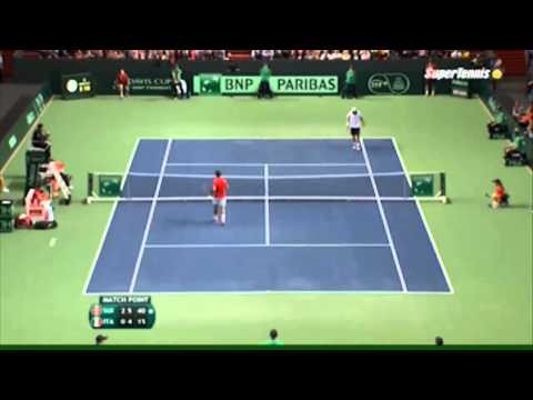 Switzerland vs Italy highlights 1st day Davis cup 2014 SF