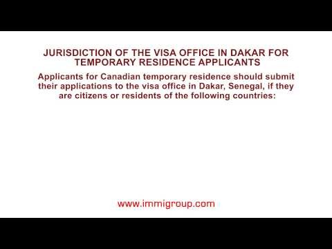 Jurisdiction of the visa office in Dakar for temporary residence applicants