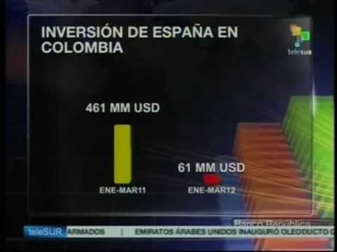 INVERSION ESPAN~OLA EN COLOMBIA SE DESPLOMA CHILE MAYOR INVERSOR