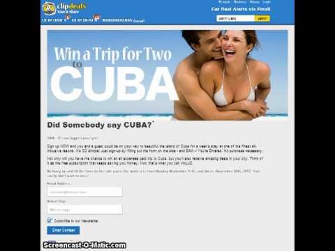 Win a Trip to Cuba video with Clipdeals.com