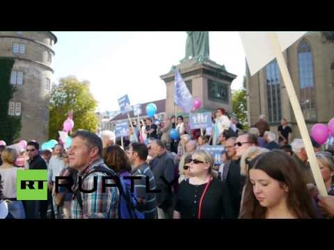 Germany: See police and protesters clash at Stuttgart's \Demo fuer Alle\
