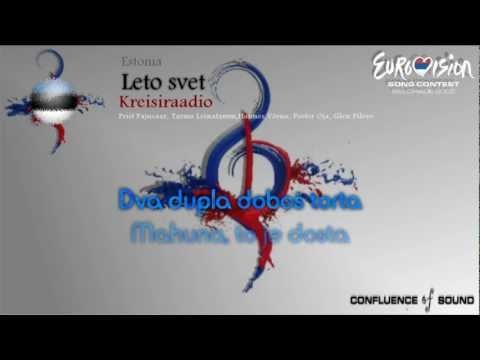 Kreisiraadio - \Leto svet\ (Estonia) - ESC 2008 - on screen lyrics