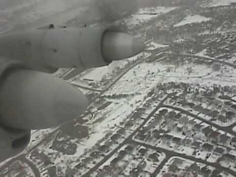 Landing onboard Balkan IL-18 in St. Johns after long Transatlantic crossing