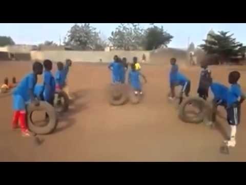 African children's soccer training