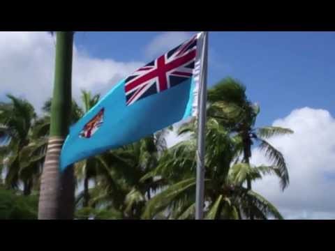 Palm Trees in Fiji-Fijian Flag-Radisson Blue Hotel-Denarau Island