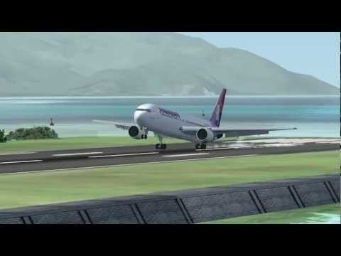 FSX Disastrous landing at Kosrae International