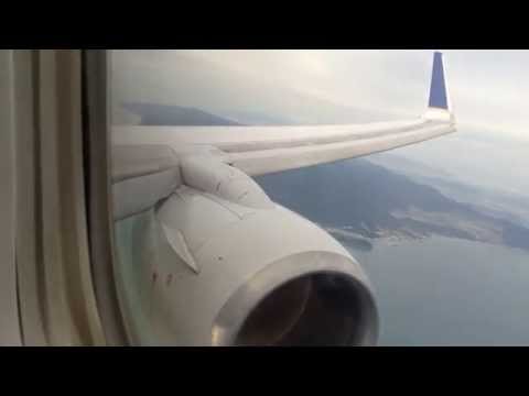 United Airlines Boeing 737-824 First Class Guam to Osaka Landing
