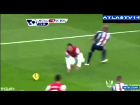 Santi Cazorla Awful DIVE (Arsenal 2 - 0 West Bromwich) 08/12/2012 (Slow Mot