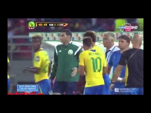 Thievy Bifouma injury Gabon vs Congo 0 0 | Africa Cup 21.01.2015