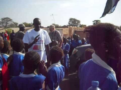 Students welcoming commitee at Ngayen Sanjal -- The Gambia