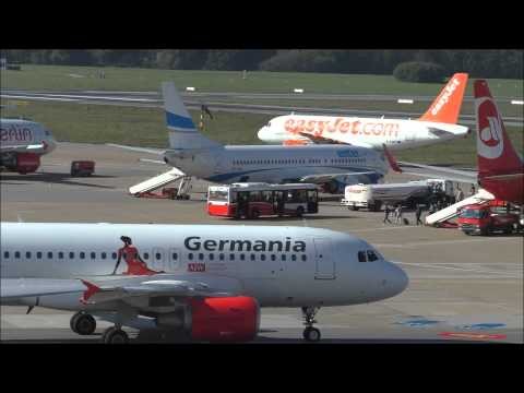 Airbus A319 \Gambia Bird\ [Germania] Taxing + Take Off at Hamburg Airport (