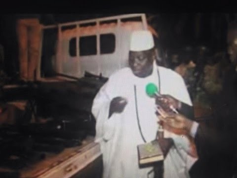 President Jammeh shows Weapons supposedly used in the Dec. 30 aborted Coup