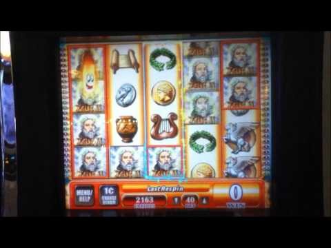 ZEUS II Penny Video Slot Machine with HOT HOT SUPER RESPINS Las Vegas Strip