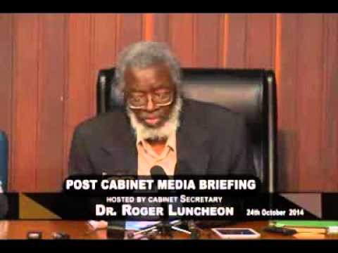 Post Cabinet press briefing by HPS Dr Roger Luncheon 24th October 2014