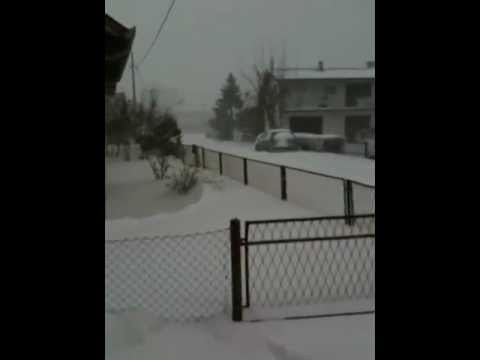 Snow strom in Croatia
