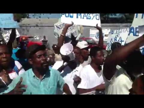 \Down with MINUSTAH\ chant at Human Rights Day demo in Haiti