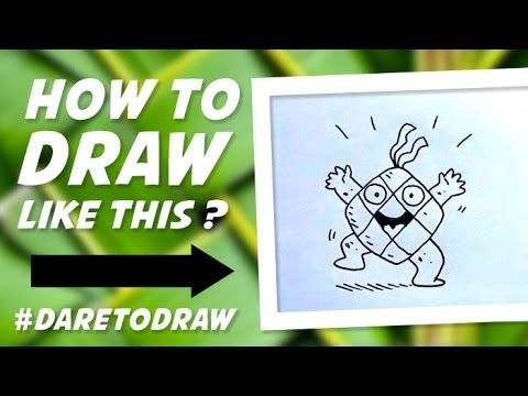 How to Draw Ketupat Happy - Cara Menggambar Ketupat Gembira!