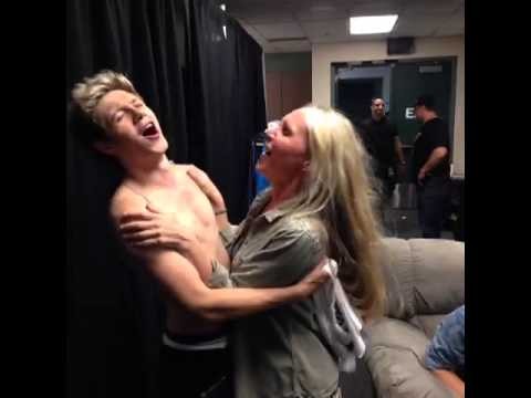 Niall rocking out Shirtless before the show