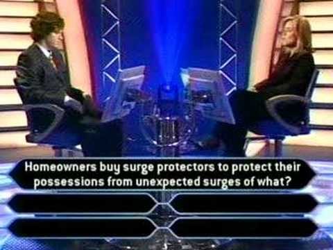 First question wrong on Who Wants to be a Millionaire