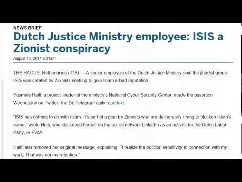 Exposed! Dutch Justice Ministry Employee Says ISIS A 'Zionist' Creation!