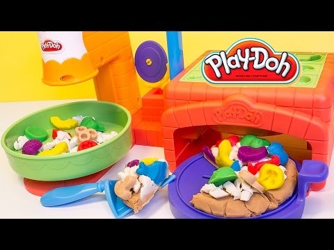 Play Doh Twirl 'n top Pizza Shop Pizzeria Playset How to Make Pizzas DIY Ha