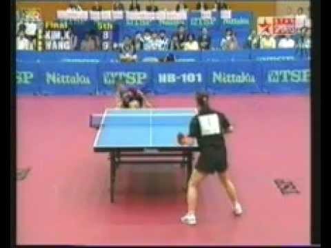 2001 Japan Open Table Tennis-Wang Nan vs Kim Kyung Ah pt 1of 2