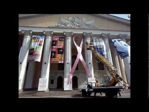 Bishkek Opera House - Hanging Banners with Soviet Era Bucket Truck - Kyrgyz