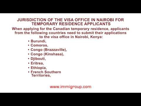 Jurisdiction of the visa office in Nairobi for temporary residence applican