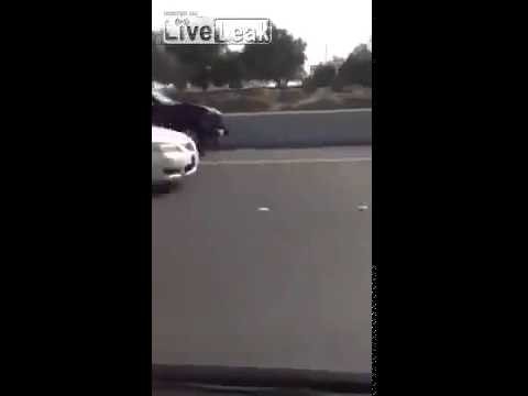 Kuwait   Driver loses control on his car